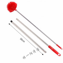 天花板清洁神器除尘毯家用打扫灰卫生可伸缩擦墙天花板拖把神清洁器 BOUSSAC 1.5米大红色套装