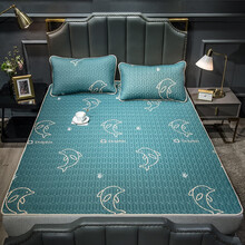 洁帛 乳胶凉席凉垫三件套 可折叠凉感冰丝凉席 小海豚 180×200三件套