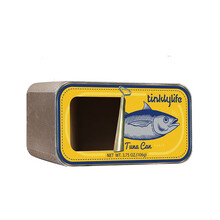 鱼罐头猫抓板瓦楞纸猫窝猫咪磨爪器猫爪板窝 黄色鱼罐头(组装款)