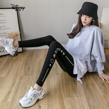 迪士尼DIXLNEY孕妇打底裤冬季女棉外穿薄款时尚潮妈春夏裤子秋冬春装春款 黑色 M