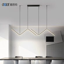 德洛特（dolot）餐厅吊灯轻奢长条现代简约吧台卧室创意个性北欧led网红餐桌灯具 黑色   三色调光