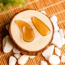 古筝指甲牛角演奏级成人儿童初学生料凹槽双面弧摇指神器义甲 凹槽款8片大(黄牛角)+