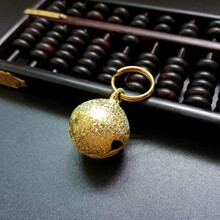 纯铜小铃铛 大小号宠物黄铜铃铛 金毛泰迪吊坠狗牌挂件 狗狗饰品 磨砂款(铜圈) M-中型