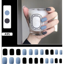 假指甲贴片美甲成品甲片女欧美中长款可反复拆卸穿戴式蝴蝶美甲 桔色 A95