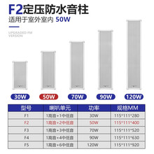 SAST先科吸顶喇叭天花吊顶音响公共广播系统壁挂同轴吊球防水户外音柱嵌入式定压商场店铺背景音乐餐厅 50W室外定压防水音柱