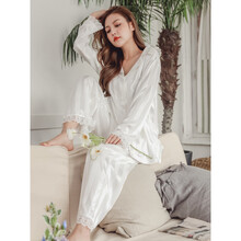 高端精品月子服冰丝夏薄款产后6月份5孕妇睡衣哺乳春秋季套装家居服女夏天摩登孕妈 21994#樱-白冰丝 XXL-【建议150-170斤穿】冰丝套装/孕产两