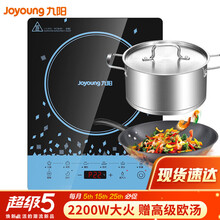 九阳(Joyoung)电磁炉 电磁灶 一键爆炒2200W 家用火锅炉 九档火力 定时 除菌C21S-C2162赠炒锅+欧式汤锅