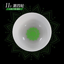 水晶钵颂钵佛音碗冥想瑜伽水晶音乐碗打通脉轮释放压力音疗碗喜马拉雅山雨乐器 11寸F调(第四轮 心轮 绿色)