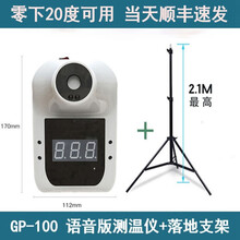 固定式红外测温仪非接触式精准自动测温枪立式测温仪冬季零下低温多人全自动人体温度检测仪返乡复工快速测温 GP-100语音版+电池+支架(-20°C内可用)