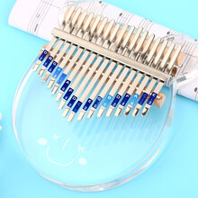 舞蝶吟拇指琴卡林巴琴17音初学者手指琴 便携卡林巴琴女学生生日礼物 透明小熊款