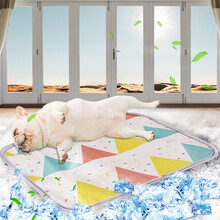 茨格曼 宠物冰垫狗狗垫子冰丝凉席地垫狗睡垫防水耐咬窝猫咪垫子不沾毛四季通用 XL码-85*60CM-建议60斤内宠物 *