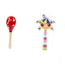 婴儿玩具0到3个月1岁拨浪鼓手摇铃沙锤宝宝练习抓握早教玩具拨浪鼓 婴儿 0-6个月 沙锤+笑脸摇铃 送捏捏叫玩具3个【颜色图案随机】