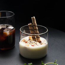 网红ins抖音透明玻璃饮品冰咖啡敦敦杯 奶萃Latte 奶茶325ml 敦敦杯 矮款