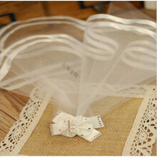 宠物 猫咪宠物婚纱头饰 狗狗头花宠物披纱 猫狗结婚配饰项链 白色 头纱/纱长20-25cm