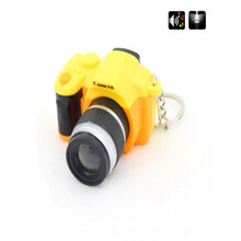 姒桀 儿童相机儿童玩具 单反照相机  迷你仿真照相机模型钥匙扣  带闪光灯快声 黄色