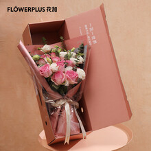 FlowerPlus花加玫瑰精品混合花束礼盒送礼佳品长辈爱人朋友生日礼物表达爱意同城速递鲜花 桃露主题花（粉玫瑰混合花束礼盒）