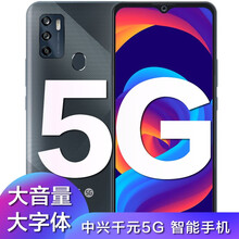 中兴 ZTE V2021 双模5G 老人老年学生备用5G智能手机 深空灰 5G版(6GB+128GB)