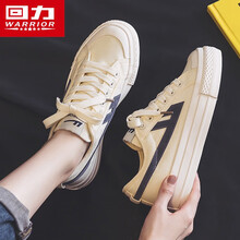 回力女鞋帆布鞋女2021年春季新款厚底百搭潮流女鞋休闲板鞋子 米蓝色 36