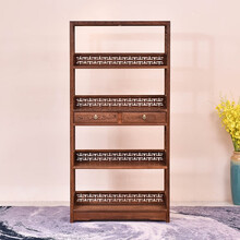 承古堂红木家具非洲鸡翅木（学名：非洲崖豆木）书架实木中式书房置书架摆件架储物架摆放架 书架(单个)：长98*宽35*高198cm