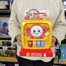 鸭子早教绘画黑板小黑磁性彩色画板板儿智能手写卡通涂鸦玩具儿童 鸭小星六面积木智力方 ＋电池+螺丝刀