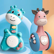 迪士尼 儿童不倒翁玩具宝宝0-1岁早教3-6-9-12个月0以上婴儿学爬引导 小鹿手拍鼓【蓝电池】+不倒翁