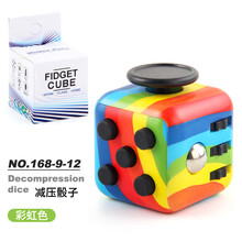澄可 Fidget Cube解压骰子发泄减压神器办公室玩具减压筛子手指魔方块成人儿童玩具 解压骰子 彩虹色