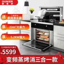 欧尼尔（OUNIER）集成灶侧吸式一体灶燃气灶具下排式变频电机油烟机燃气灶消毒柜环保灶LX5 蒸烤款 天然气