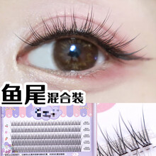 乐哉美妆 假睫毛自然款假睫毛女单簇根嫁接眼睫毛朵毛鱼尾款假睫毛自然仿真混合装
