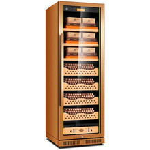 茄龙 （CIGARLOONG）CL-238CT2智能雪茄柜不锈钢恒温恒湿家用雪松木红酒雪茄两用冷藏柜 榉木裸养3+3--拉丝金