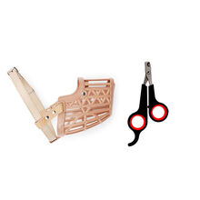 狗狗嘴套小型犬泰迪柯基狗口罩栅格嘴套 狗狗嘴套防咬防叫乱吃小型犬嘴罩狗套宠物嘴套宠物用品 米色+指甲剪 7号【参考60斤以下宠物使用】