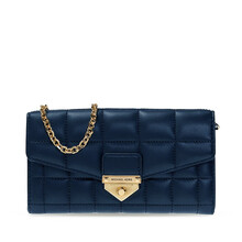 迈克·科尔斯 MICHAEL KORS 21春夏 MK女包 SOHO系列羊皮革单肩斜挎包海军蓝色大号 32S1G1SC9L Navy