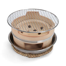 炖工房小炭炉木炭火锅炉老式家用煲汤砂锅火锅陶土碳炉子烧烤烤肉取暖泥炉烧碳炉港式打边炉酒精炉大号小沙锅 24直径炭炉烧烤套装(炉子+网+隔热底座)