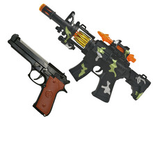 儿童玩具枪1-2-3岁男孩电动声光音乐小号套装宝宝声音灯光枪 组合6(2把) 配电池