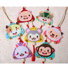 端午节手工diy粽子香包挂饰儿童幼儿园手工制作不织布香囊材料包 香包挂饰-十二生肖一套+艾草包