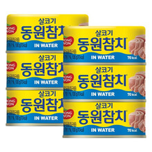 韩国进口 东远 水浸金枪鱼罐头方便速食开罐即食拌沙拉三明治轻食 水浸金枪鱼罐头100g*6罐