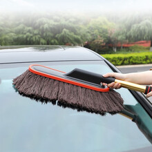 拙列 汽车扫灰掸子灰尘长柄洗车蜡拖不掉毛专用除尘刷子车载拖把车用擦洗车拖把软毛清洁工具多功能车用掸子 伸缩蜡拖套装【收纳盒+掸子蜡】