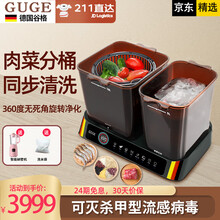 【强力杀菌清洗+肉菜分离】德国谷格（GUGE）洗菜机家用果蔬清洗机全自动多功能除农药残智能食材净化机 墨绿色