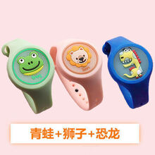 VAKADA 抖音卡通儿童发光驱蚊手环闪光手表植物精油防蚊便携子情侣 +三只装+【青蛙+狮子+小恐龙】 闪光款-手环带注入植物精油