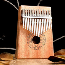华蜀 拇指琴 卡林巴琴17音单板实木桃花芯手指琴打击乐器kalimba拇指钢琴初学者乐器 常规款 原木色