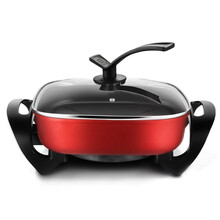 好厨道电火锅电炒锅学生韩式多功能电热锅煎烤宿舍电煮锅家用电火锅煮面小电锅礼品采购公司团购 双管红色大容量（豪华版）