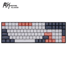 RK100(860)有线 蓝牙 无线2.4G三模机械键盘 100键办公键盘 热插拔轴 PBT拼色键帽  白色背光 黑色红轴