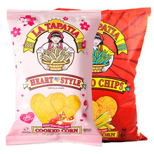 超市	美国进口 墨西哥少女 休闲零食 薯片膨化粗粮小吃 原味+心形玉米片混合装 140g（70g*2包）