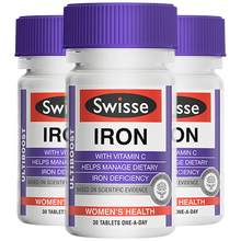 澳洲Swisse铁片斯维诗补铁片元素铁剂补铁剂补铁补血铁补气片剂30片 3瓶