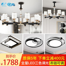世元 【套餐包安装】新款led北欧客厅吊灯现代简约卧室餐厅个性创意艺术灯饭厅大气灯具套餐灯饰 客厅10头-三室两厅套餐3 三色调光