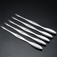 德国304不锈钢吃蟹工具螃蟹钳厨房用品海鲜针龙虾叉剥大闸蟹八件 螃蟹叉5支装