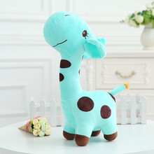 HELIWAYSET【品质保证】长颈鹿公仔毛绒玩具小鹿玩偶梅花鹿布娃娃大号儿童节生日礼物女生 湖绿色(小鹿公仔) 28厘米