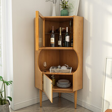 2021新款实木转角柜墙角柜三角形角柜置物拐角角落边角柜子客厅卧室边柜 一层(松木) 组装