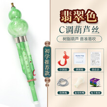 民族葫芦丝乐器初学者儿童C调降B调小学生专业演奏型胡芦丝成人 翡翠色c调套餐一