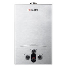 尚朋堂（源自中国台湾）燃气热水器强排式四季控温型即热外排式淋浴器节能家用 6升【拉丝银】罐装液化气