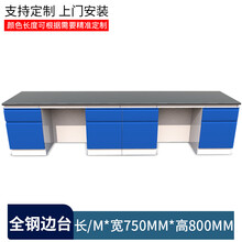 轶晟 实验台工作台全钢木中央试验台化验实验室操作台边台桌通风柜定制 全钢边台每米